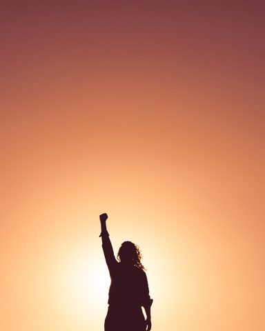 Strengthen culture Women silhouette sunset