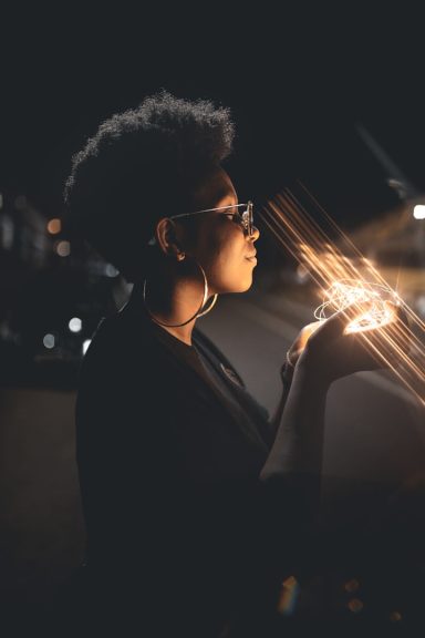 Empower others Women holds light